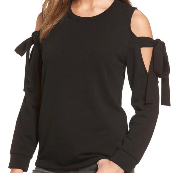 black cold shoulder sweatshirt